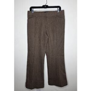 J Crew brown fully lined wool blend wide leg dress pants - 8 - dress office
